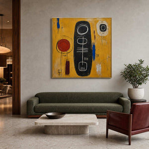 Modern Abstract Wall Art displayed in a refined hospitality lounge 2.