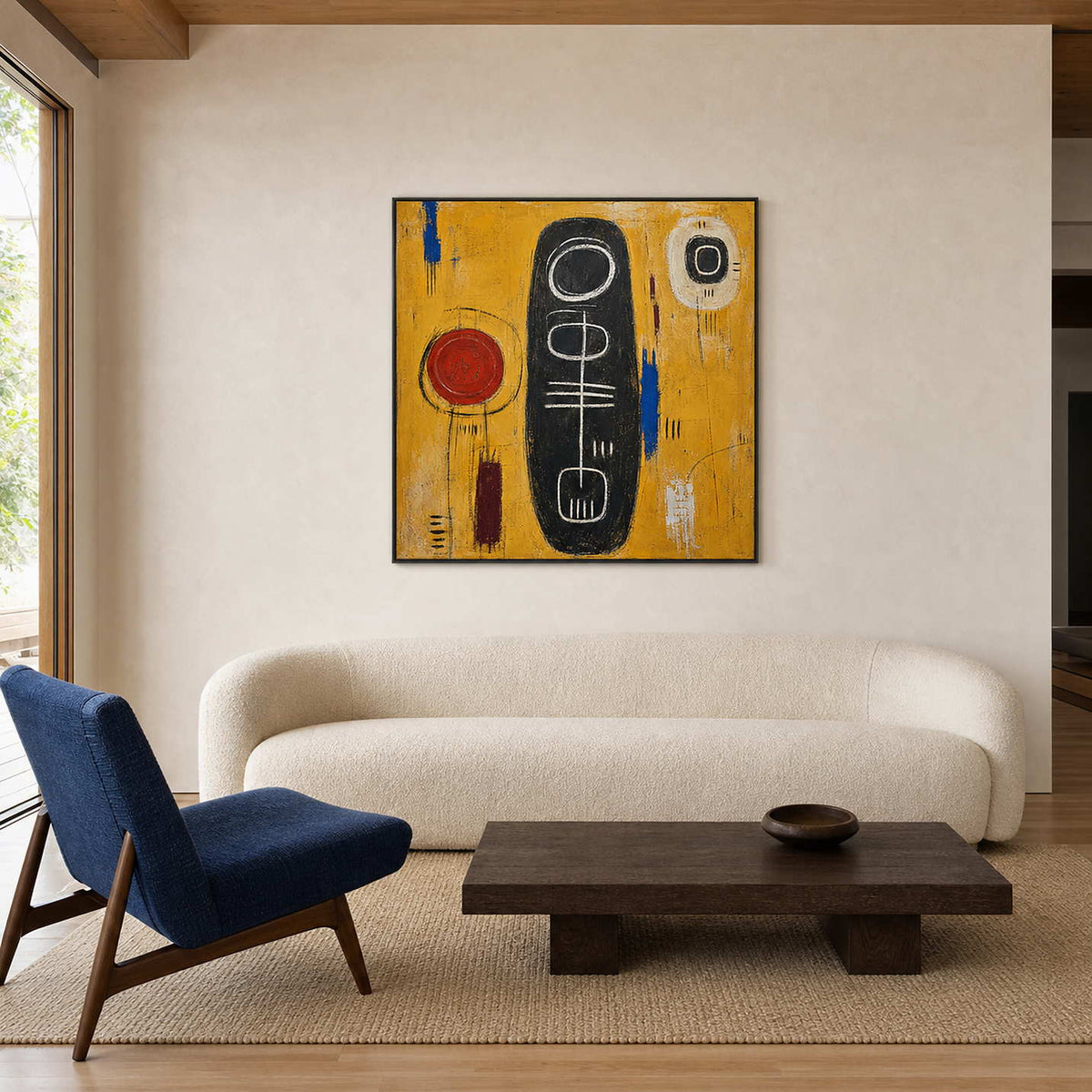 Modern Abstract Wall Art displayed in a refined living room.