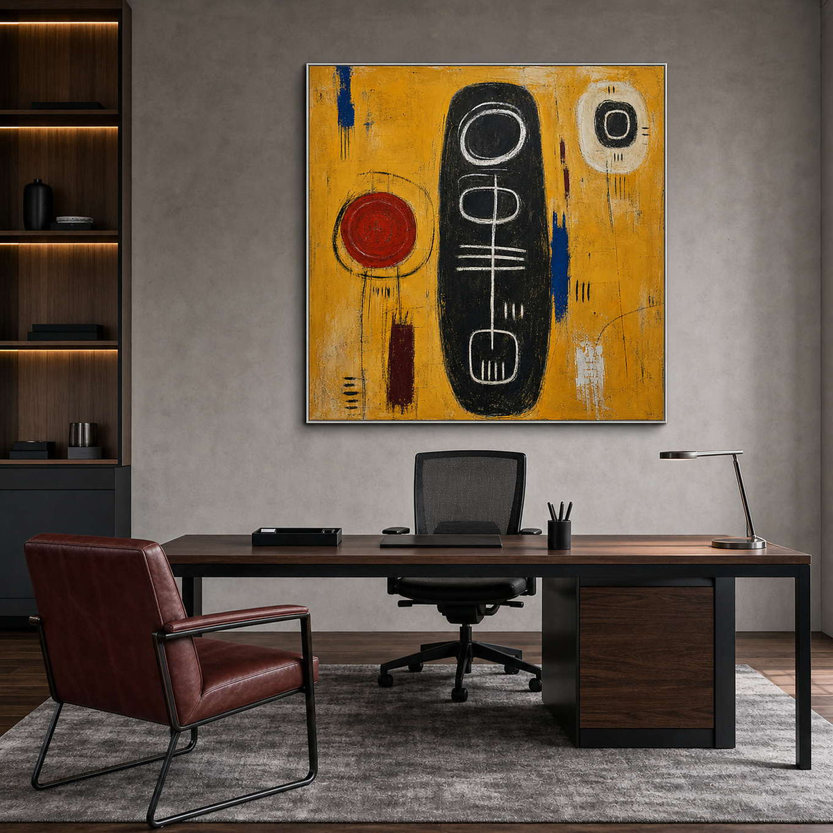 Modern Abstract Wall Art displayed in a refined office.