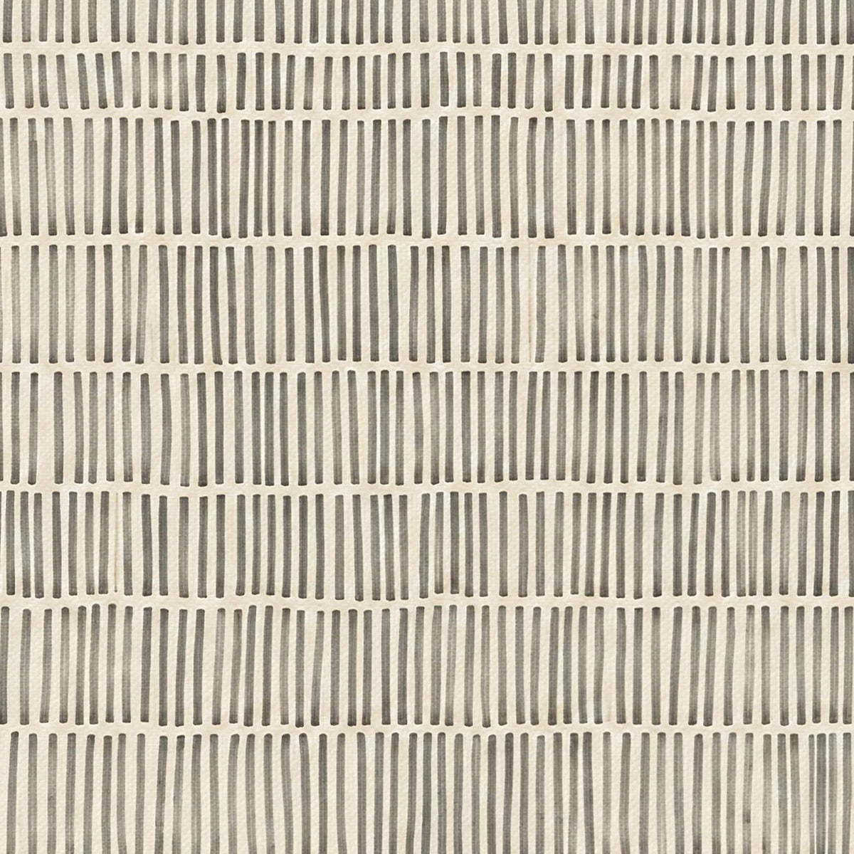 Close-up of Slow and Lasting showing closely spaced gray marks with subtle changes in length and angle across a cream surface.