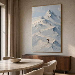 Mountain Wall Art displayed in a refined dining room.