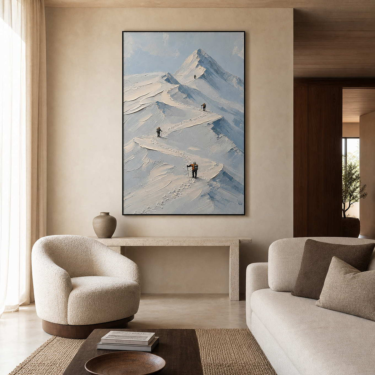 Mountain Wall Art displayed in a refined living room.