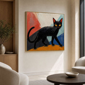 Modern Cat Wall Art displayed in a refined office.