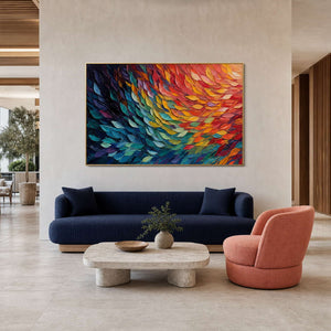 Textured Abstract Wall Art displayed in a refined hospitality lounge 2.
