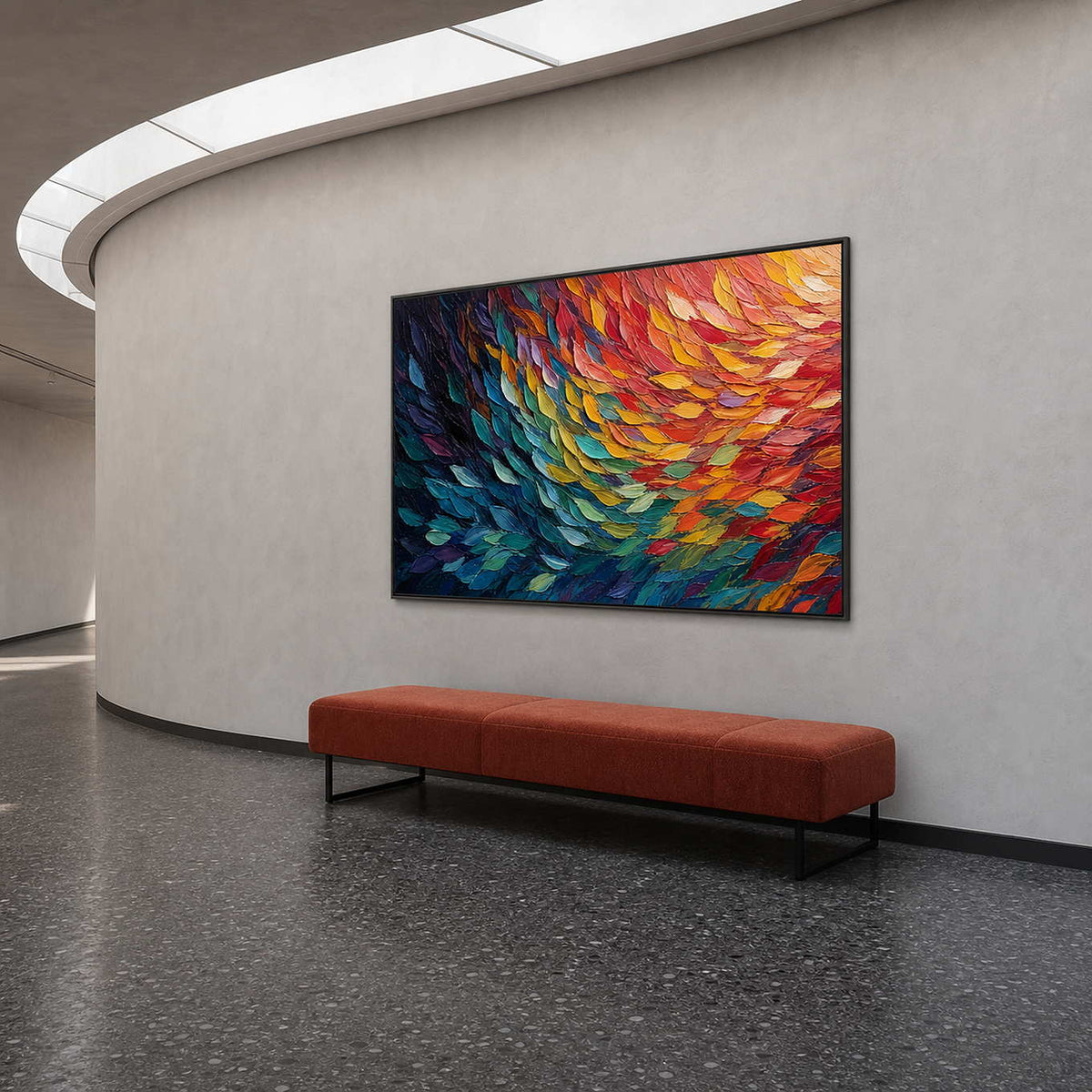 Textured Abstract Wall Art displayed in a refined modern interior.