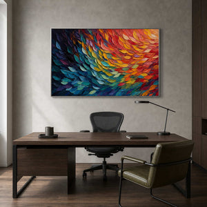 Textured Abstract Wall Art displayed in a refined office.
