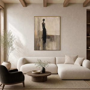 Textured Figurative Wall Art displayed in a refined living room.