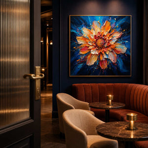 Textured Floral Wall Art displayed in a refined hospitality.