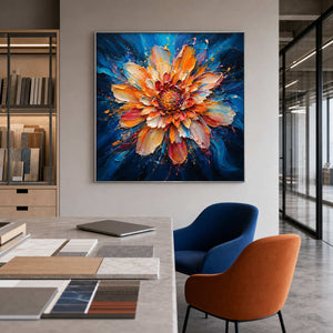 Textured Floral Wall Art displayed in a refined office.