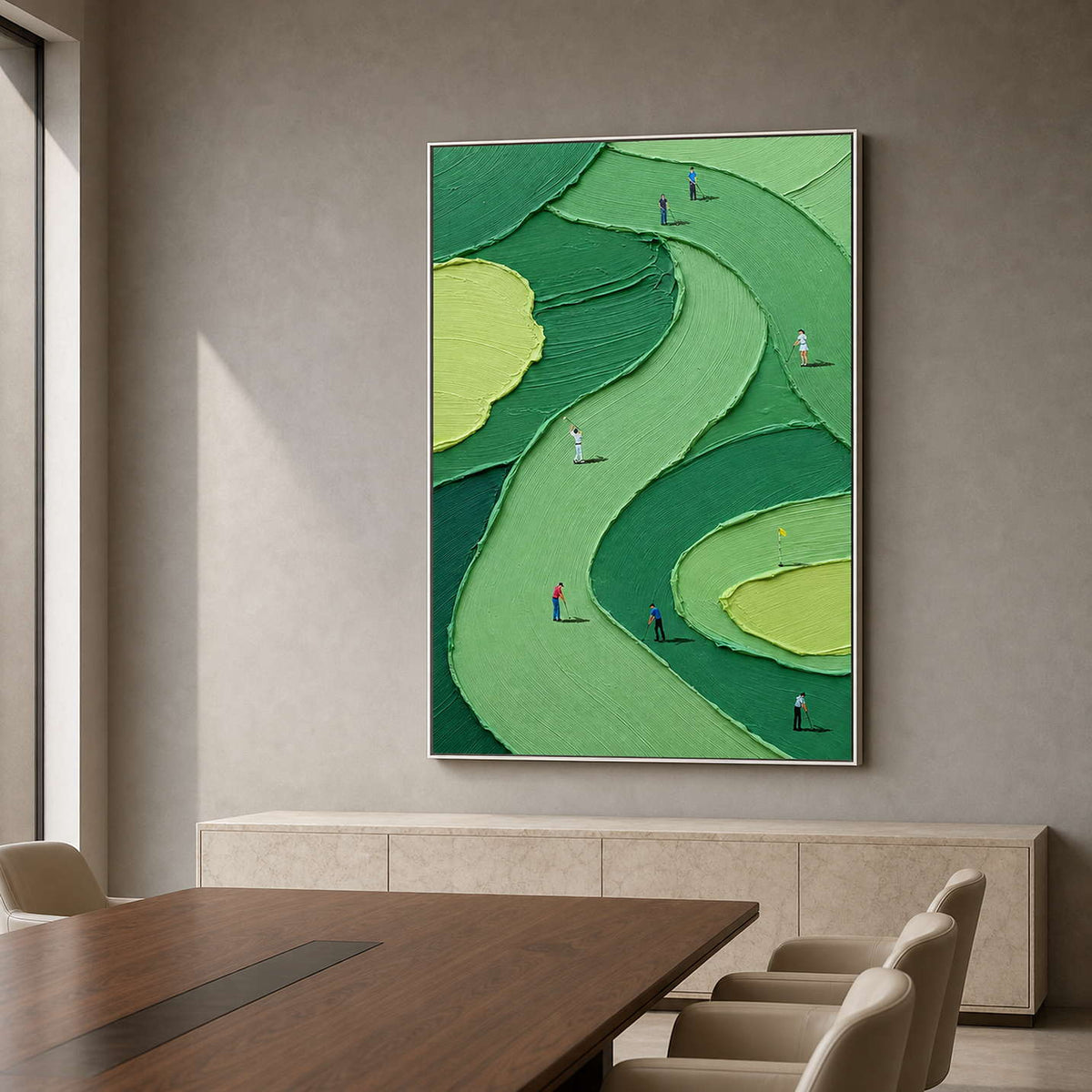 Modern Golf Wall Art displayed in a refined living room 2.