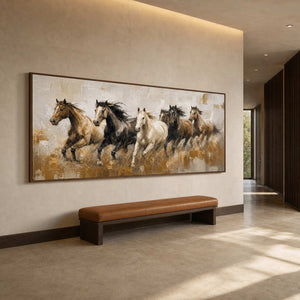 Equestrian Wall Art displayed in a refined entryway.