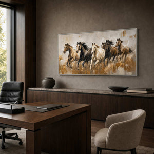 Equestrian Wall Art displayed in a refined office.