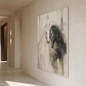 Equestrian Wall Art displayed in a refined entryway.