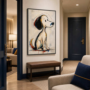 Modern Dog Wall Art displayed in a refined hospitality.