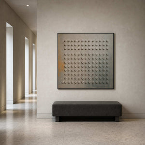 Minimalist Textured Wall Art displayed in a refined entryway.
