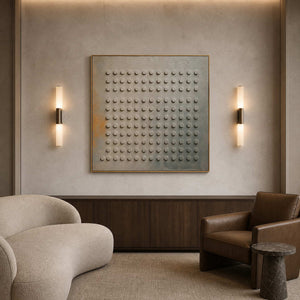 Minimalist Textured Wall Art displayed in a refined hospitality lounge 2.