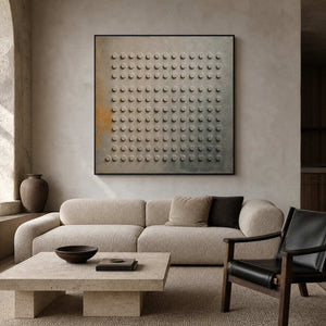 Minimalist Textured Wall Art displayed in a refined living room.