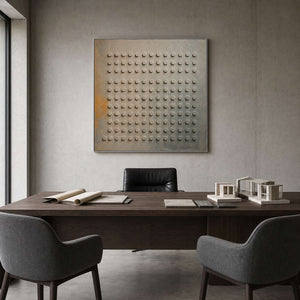 Minimalist Textured Wall Art displayed in a refined office.