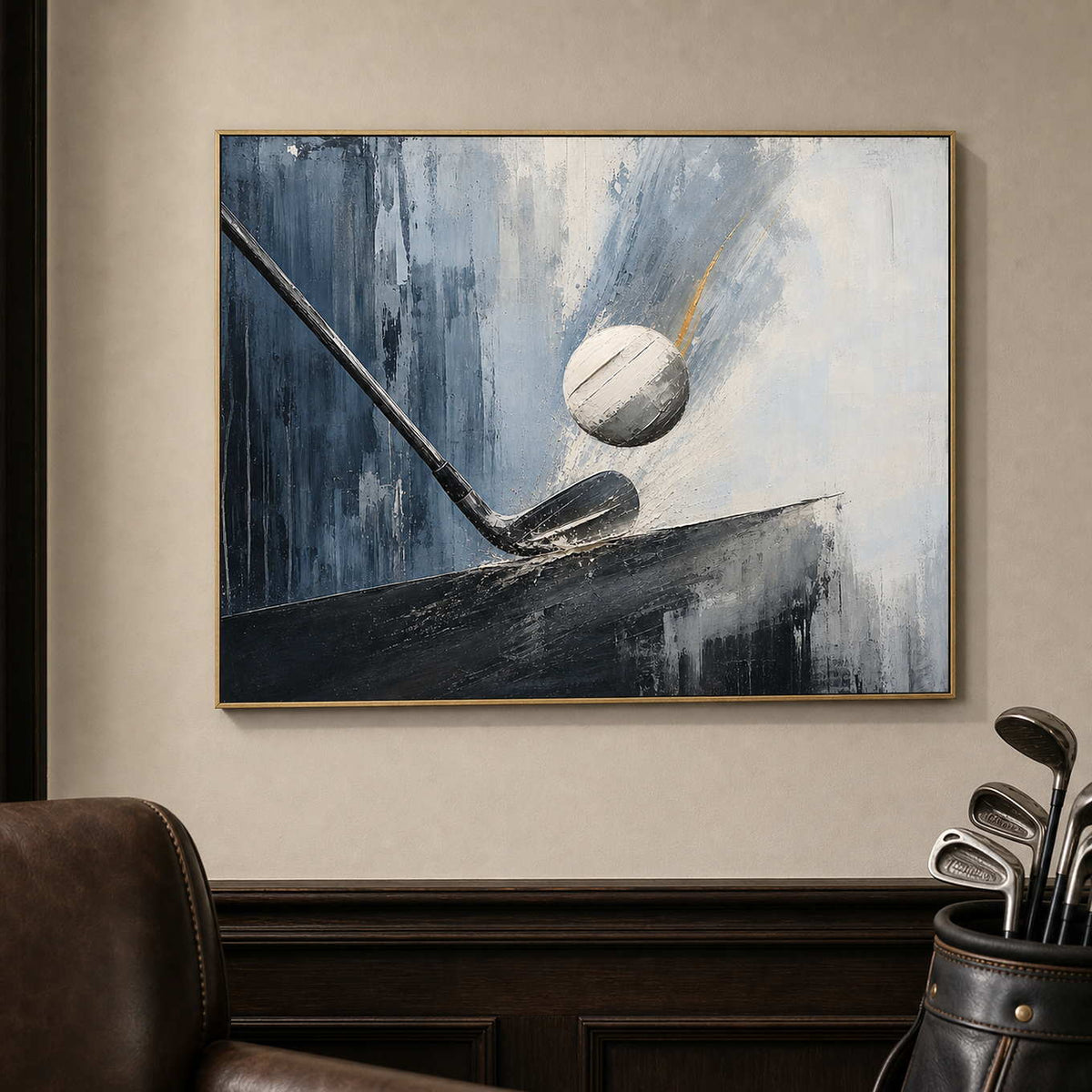 Close-up of raised hand-painted texture in black, white, and blue.
