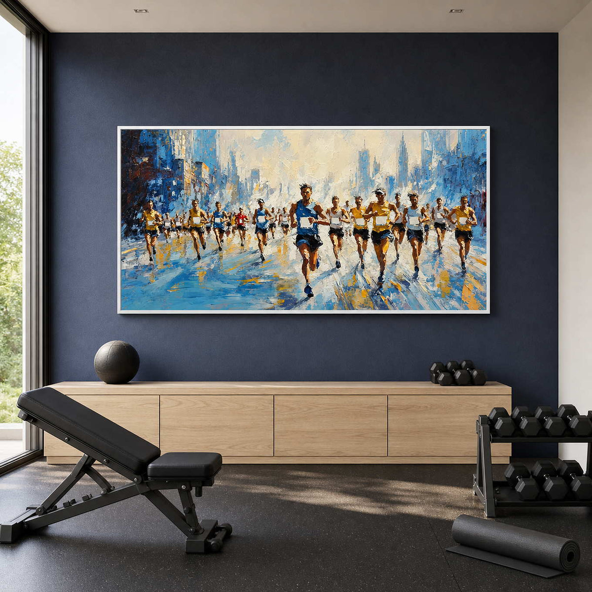 Running Wall Art displayed in a refined modern interior.
