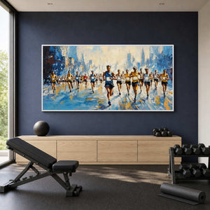 Running Wall Art displayed in a refined modern interior.
