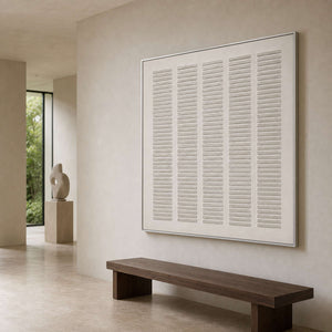 Minimalist Textured Wall Art displayed in a refined entryway.