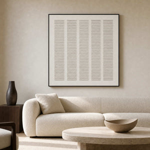Minimalist Textured Wall Art displayed in a refined living room.