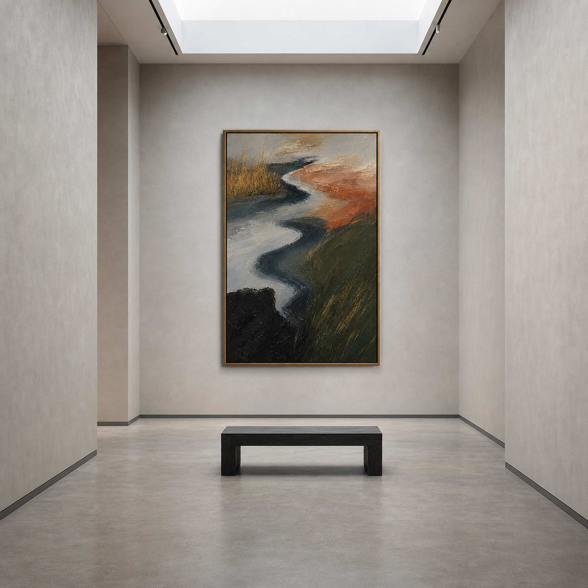 Textured Abstract Wall Art displayed in a refined hospitality lounge 3.