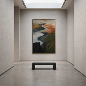 Textured Abstract Wall Art displayed in a refined hospitality lounge 3.