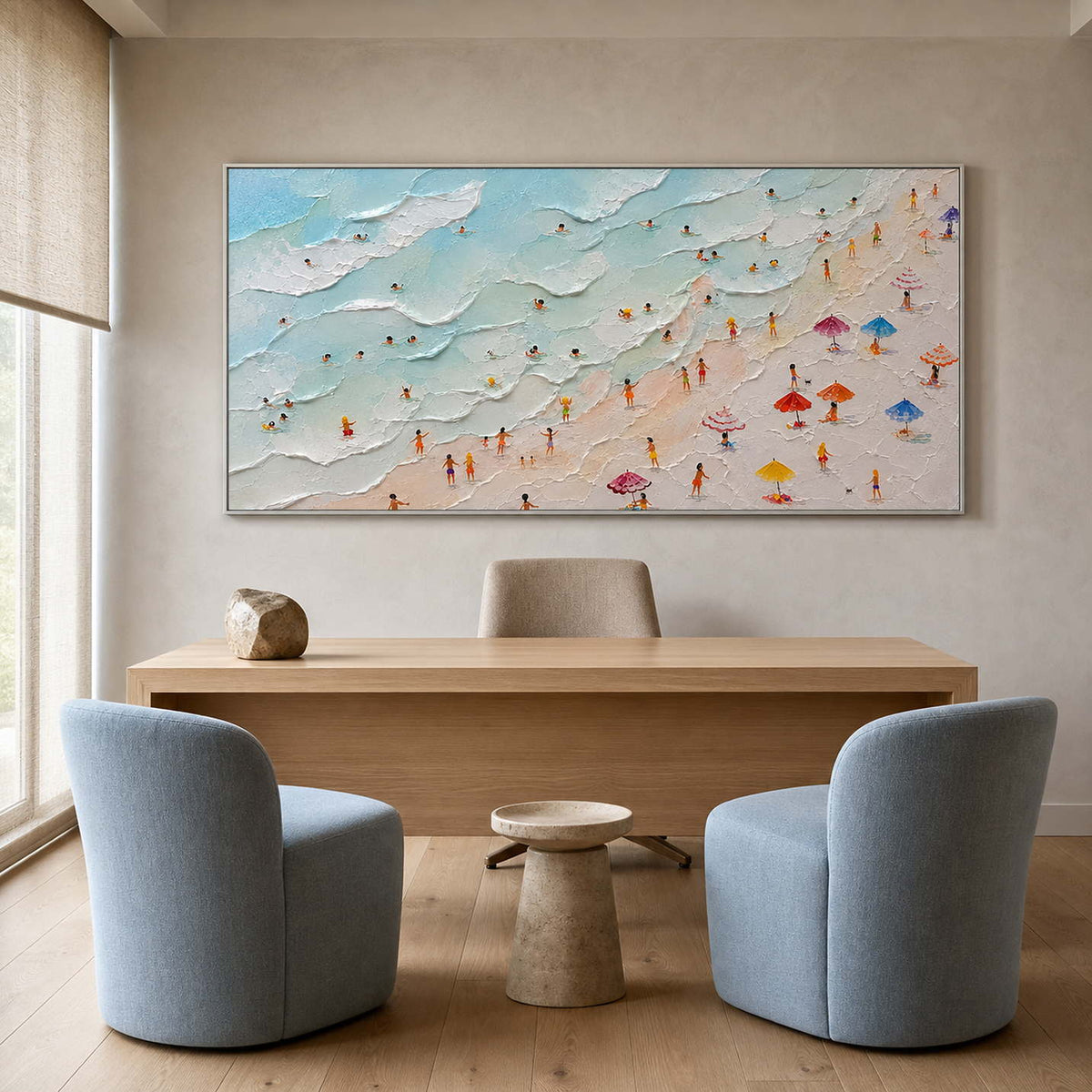 Coastal Beach Wall Art displayed in a refined office.
