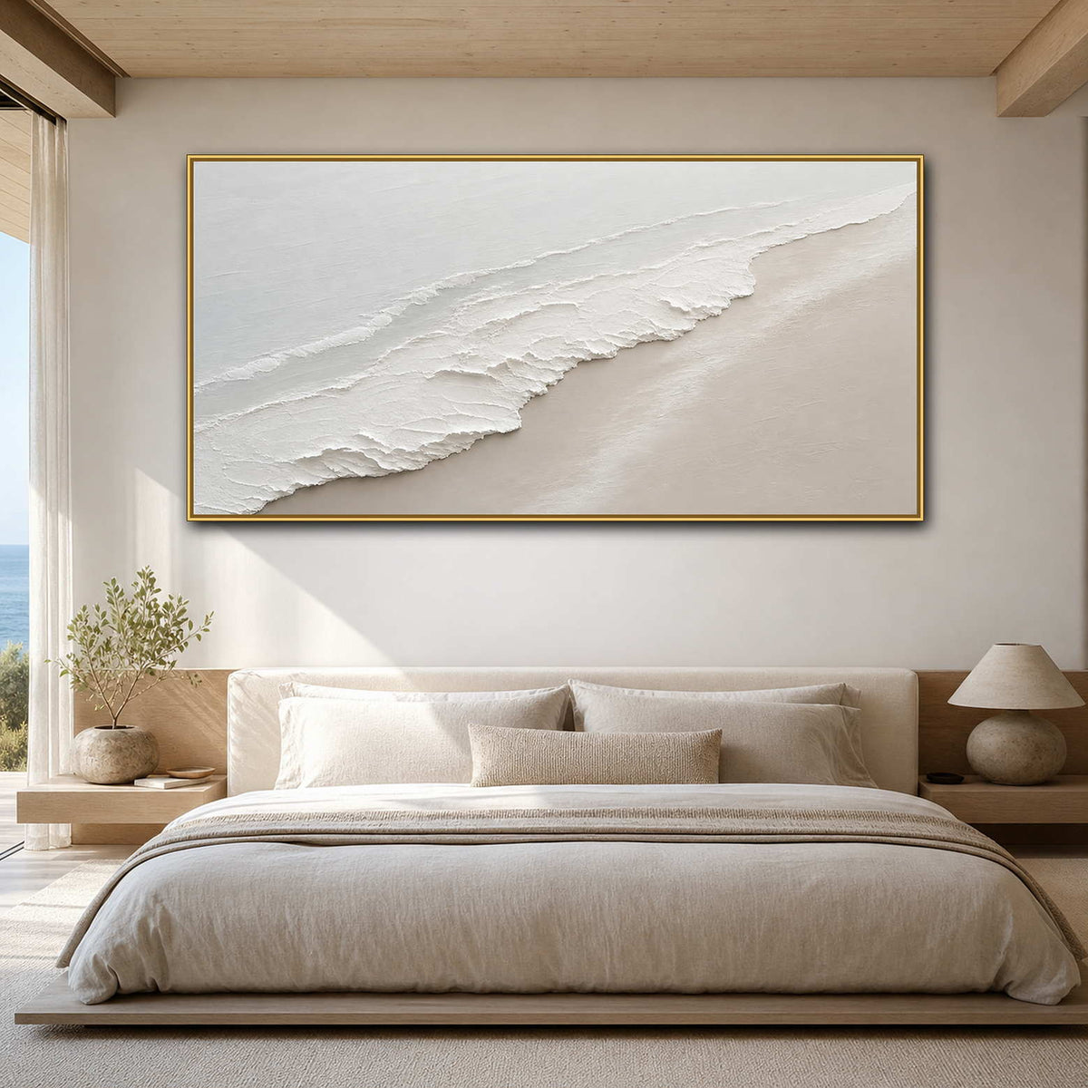 Minimalist Coastal Wall Art displayed in a refined modern interior 2.