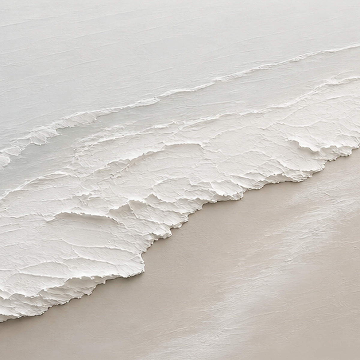 Close-up of raised hand-painted texture in white, neutral, and beige & cream.
