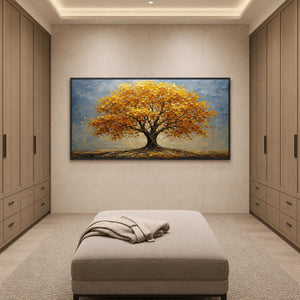 Textured Landscape Wall Art displayed in a refined bathroom.