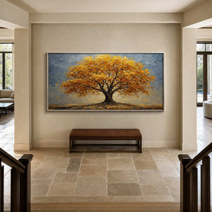 Textured Landscape Wall Art displayed in a refined entryway.