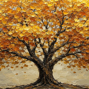 Close-up of raised hand-painted texture in warm tones, blue, and earth tones.