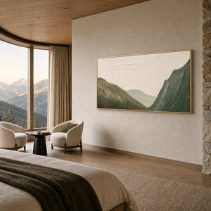Textured Mountain Wall Art displayed in a refined hospitality.