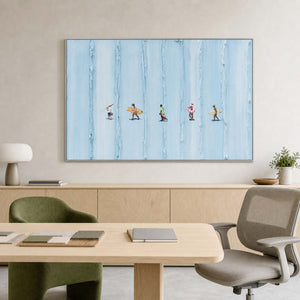 Surfing Wall Art displayed in a refined office.