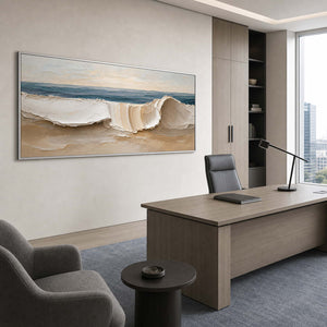Textured Coastal Wall Art displayed in a refined office.