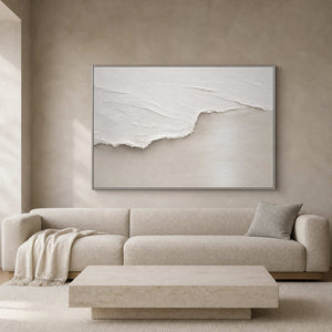 Minimalist Textured Wall Art displayed in a refined living room.
