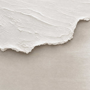 Close-up of raised hand-painted texture in white and neutral.