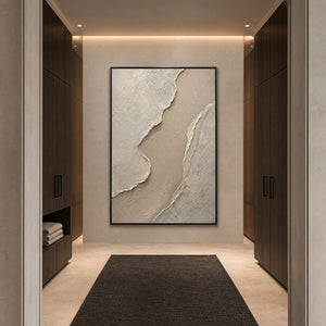 Minimalist Textured Wall Art displayed in a refined bathroom.
