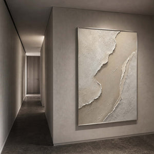 Minimalist Textured Wall Art displayed in a refined entryway.