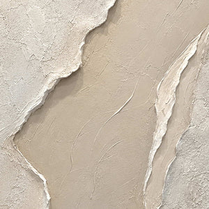Close-up of raised hand-painted texture in white, neutral, and beige & cream.