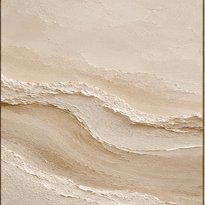 Close-up of raised hand-painted texture in neutral, white, and beige & cream.