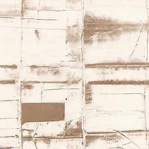 Detail of cream rectangular layers, fine scraped lines and an exposed brown patch.