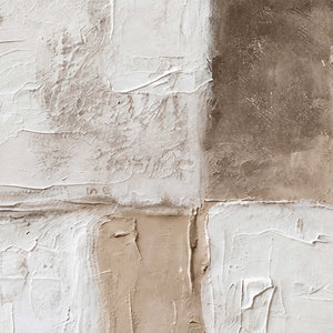 Close-up of Time in Soft Focus showing scuffed cream layers, gray-brown patches and irregular raised edges.