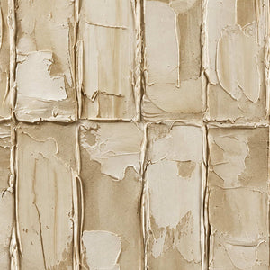 Close-up of Time in Verse showing uneven cream patches, thin ridges and worn-looking beige edges within repeated rectangles.