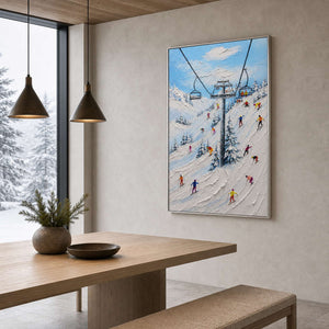 Ski Landscape Wall Art displayed in a refined dining room.