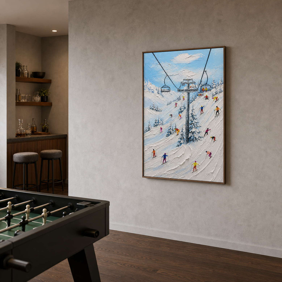 Ski Landscape Wall Art displayed in a refined modern interior.