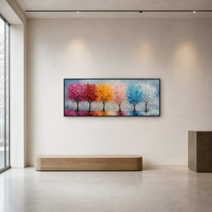 Colorful Landscape Wall Art displayed in a refined hospitality lounge 3.